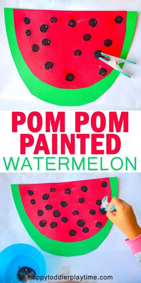 Summer Crafts For Toddlers, Summer Activities For Toddlers, Summer Preschool Crafts, Watermelon Crafts, Summertime Crafts, Fun Summer Crafts, Toddler Arts And Crafts, Summer Crafts For Kids, Daycare Activities