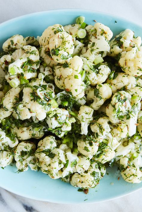 Cauliflower Salads, Keto Sides, Raw Cauliflower, Dish Ideas, Veggie Tales, Menu Planner, Meatless Mondays, Cauliflower Salad, Herb Recipes