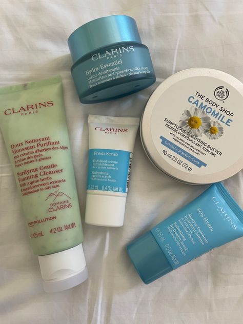 Clarins Skincare, Summer Skin Care, Sage Blue, Green Sage, Summer Skincare, Summer Skin, Face Skin Care, Face Skin, The Body Shop