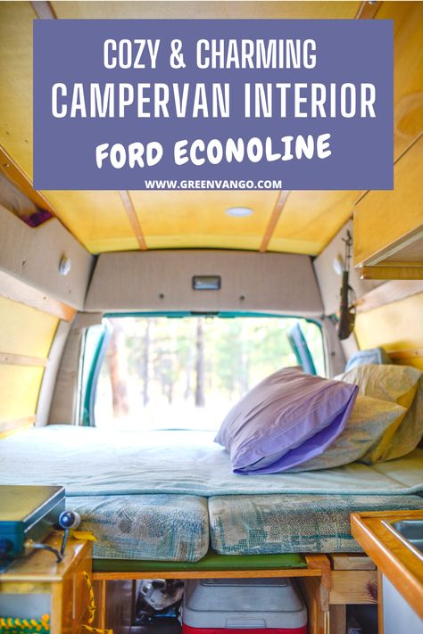 Diy Van Interior, Econoline Camper Van, Camper Van Interior, Van Layout, Van Bed, Ford E250, Metal Sink, Cute Vans, Astro Van