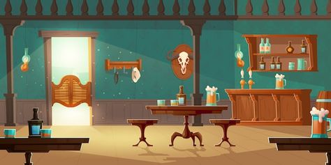 Saloon Vectors & Illustrations for Free Download | Freepik Beer Cartoon, Western Saloon, Counter Desk, Wild West Cowboys, Door Bar, Old Desks, Retro Bar, Wooden Buildings, Bar Logo