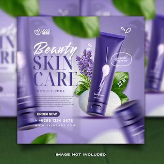 Premium PSD | Skincare product social media template 70s Logo Design, Real Estate Graphic Design, Korean Graphic Design, Social Media Campaign Design, Shampoo Design, Lavender Fragrance, Graphic Design Company, Acne Cream, Social Media Poster