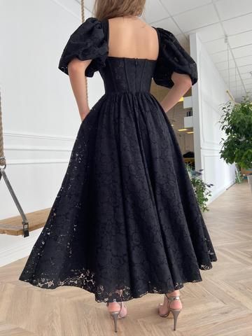 Black Lace Evening Dress, Midi Prom Dress, Aria Dress, Black Lace Prom Dress, Black Lace Gown, Lace Ball Gowns, Corset Dress Prom, Sweetheart Prom Dress, Lace Prom Dress