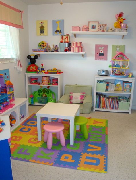 Small Playroom, Baby Playroom, Basement Playroom, Girls Playroom, Toddler Playroom, Playroom Storage, Playroom Design, Playroom Organization, Kids Room Organization