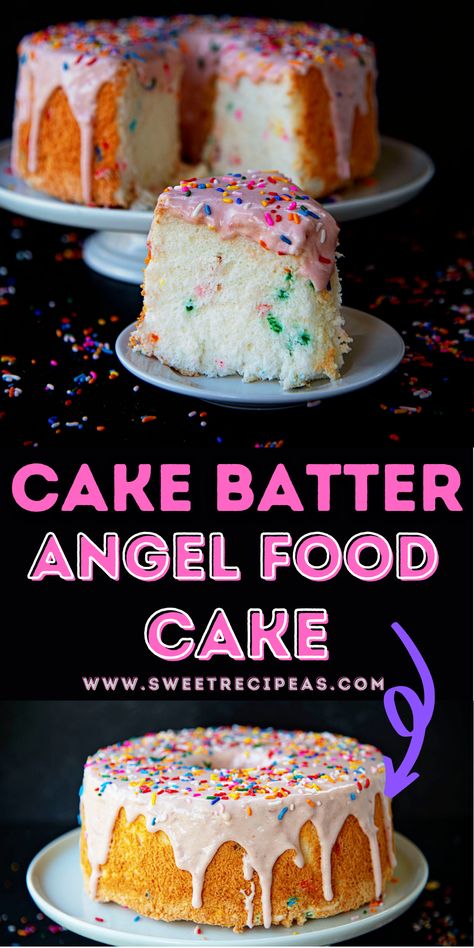 Angel Food Cake Birthday Cake, Angel Food Cake Icing Glaze, Angel Food Icing, Angle Food Cake Icing, Angel Food Cake With Icing, Angel Food Cake Glaze Recipes, Angel Food Cake Icing Recipe, Flavored Angel Food Cake Recipes, Decorating Angel Food Cake