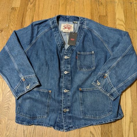 Levi's Union Engineer Trucker Blue Denim Cardigan Coat Jacket Overall Men's Overall Men, Denim Cardigan, Levis Jacket, Fashion Mens, Mens Clothing, Cardigan Coat, Cardigan Jacket, Mens Clothing Styles, Shirt Jacket