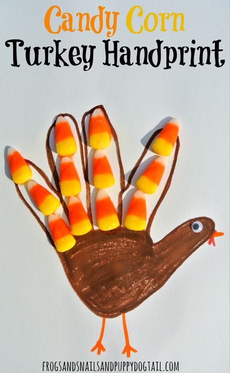 Turkey Diy Crafts, Thanksgiving Turkey Treats, Corn Crafts, Turkey Handprint Craft, Thanksgiving Activities For Kindergarten, Turkey Crafts Kids, November Art, Candy Corn Crafts, Thanksgiving Crafts For Toddlers