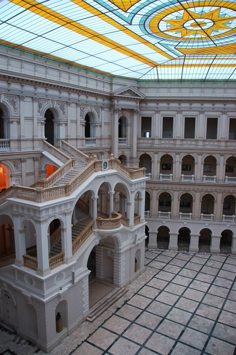 Warsaw University of Technology Covered Courtyard, Warsaw University, Beautiful Poland, Poland Warsaw, Visit Poland, Poland Travel, Warsaw Poland, Classical Architecture, Alma Mater