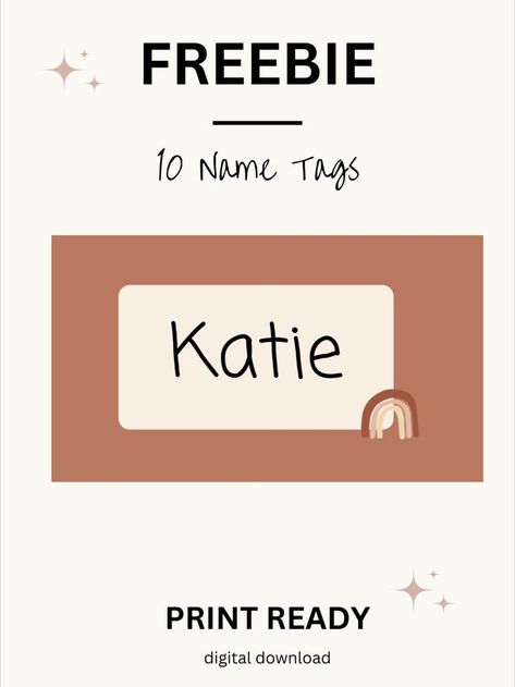 TEACHERS! Download and print for your students! Great for desks, folders, bins and everything in between! Boho Name Tags, Student Name Tags, Education English, Name Tags, Classroom Decor, Kindergarten, Education, Tags