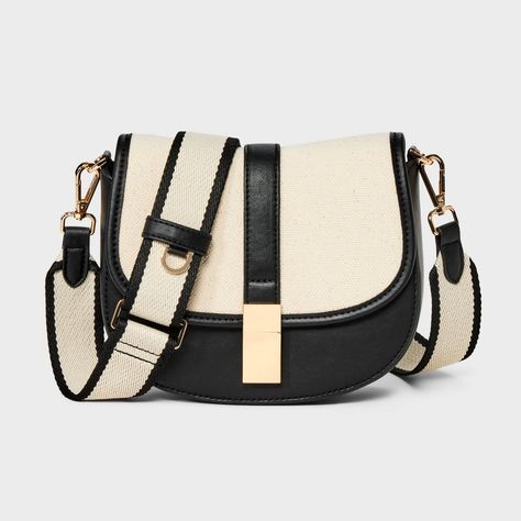 Saddle Crossbody Bag - A New Day™ | Target Medium Size Crossbody Purse, Structured Crossbody Bag, Target Purse, Saddle Crossbody Bag, Cute Crossbody Bags, Casual Purse, White Purses, Easy Organization, Crossbody Messenger Bag