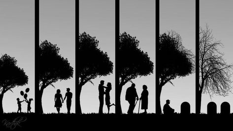 Stages of life... too cute Growing Old Together, Digital Art Illustration, Circle Of Life, Real Love, Valentin Nap, Growing Old, Facebook Cover, Goa, Tree Of Life