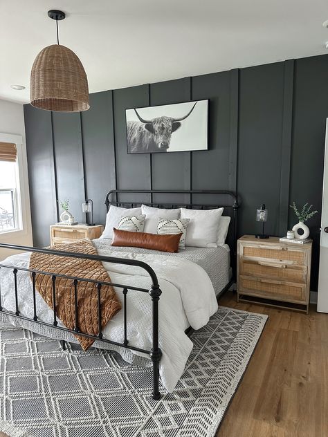 Modern farmhouse master bed