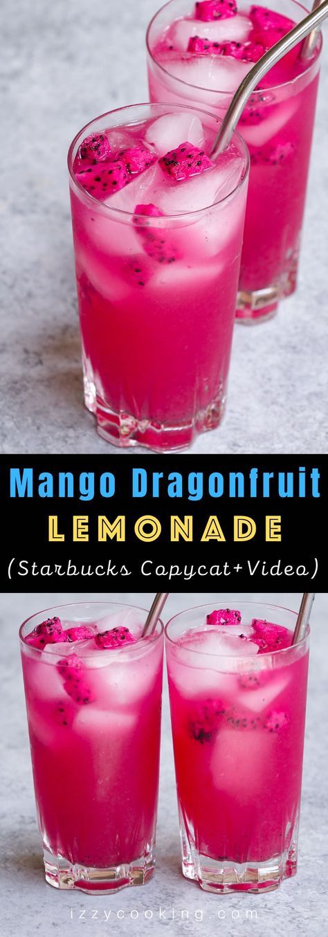 Mango Dragonfruit Lemonade Recipe ( VIDEO) How To Make A Mango Dragon Fruit Refresher From Starbucks, Starbucks Dragon Fruit Lemonade Recipe, How To Make Dragon Fruit Juice, Dragon Fruit Recipe Starbucks, How To Make Dragon Drink From Starbucks, How To Make Starbucks Mango Dragonfruit Lemonade, Mango Dragonfruit Refresher Recipe With Lemonade, How To Make Dragon Fruit Starbucks Drink, Dragon Fruit Punch