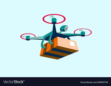 Drone Logo, Drone Delivery, Boat Illustration, Adobe Illustrator Vector, Web Themes, Beautiful Moon, Box Delivery, Wireframe Kit, Scene Creator