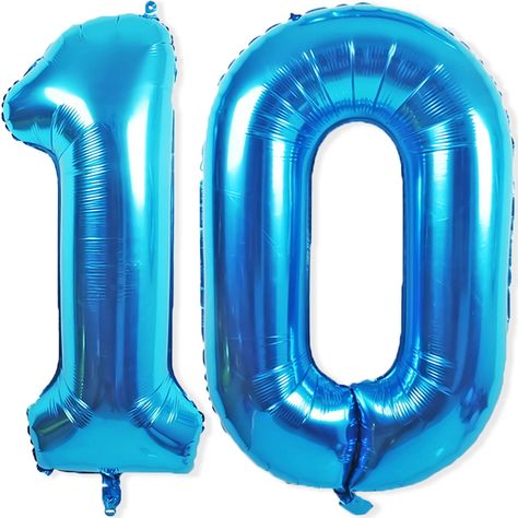 PRICES MAY VARY. Package Include: 40 inch number balloons 1 and 0 and straw, each balloon has undergone rigorous testing to reduce the defect rate as much as possible. Perfect Decorations: Blue number 10 balloons are the best choice for 10th birthday party, 10th wedding anniversary celebration, company 10th anniversary party and many other party decoration. How to Use: Self sealing big foil balloons numbers easy to inflate, can be filled with helium at your local store or use a straw to fill up Celebration Company, 10th Anniversary Party, Number 40, Wedding Anniversary Celebration, Anniversary Event, 10th Birthday Parties, Blue Foil, Number 10, Blue Birthday