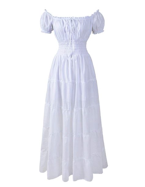 PRICES MAY VARY. Cotton Pls pay attention to the length of the dress Length 52" 100% Cotton  The standard shipping time is about 10 business days for US, Europe and Asia, instead of 17 - 28 business days on Amazon fixed shipping template.   Item: Renaissance Dress Costume Pirate Peasant Wench Medieval Boho Chemise   Fabric: 100% Cotton   Ruffled neckline, maybe worn over or off the shoulders   The A-Line Design Allows Plenty Of Room For Walking   Elasticized waist   Fit For Pirate, Peasant Wench Costume Pirate, Boho Fabric, Long Dress Casual, Dress Out, Dress Costume, Vintage Casual, Flowy Dress, Costume Dress, Looks Vintage