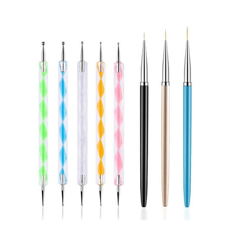 PRICES MAY VARY. 【8PCS Professional Nail Art Accessories】 Includes 5pcs 2-ways nail art tool dotting pens and 3pcs nail art liner painting brushes, helps you to make your own nail art styles. 【5Pcs/Set Double-ended Nail Dotting Pens】 Dotting Pens comes with 6 Different Diameters:3mm,2.5mm,2mm,1.5mm,1mm,0.8mm. All the balls made of high quality stainless steel, durable and sturdy, the colorful acrylic handle will make your life full of vitality. 【3Pcs/Set Nail Liner Brushes】 The brush made of qua Nail Dotting Tool, Carbon Paper, Drawing Lines, Painting Brushes, Nail Painting, Soft Sugar, Professional Nail Art, Sugar Cake, Dots Nails