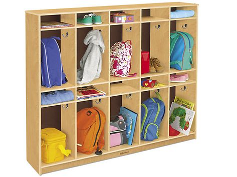 Classic Birch Individual Coat Lockers for 10 at Lakeshore Learning Daycare Furniture, Teacher Magazine, Classroom Arrangement, Cubby Shelves, Lakeshore Learning, Kids Daycare, Classroom Storage, Home Daycare, Homeschool Classroom