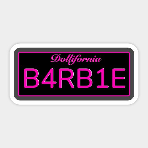 B4Rb1E license plate of Barbie from Dollifornia -- Choose from our vast selection of stickers to match with your favorite design to make the perfect customized sticker/decal. Perfect to put on water bottles, laptops, hard hats, and car windows. Everything from favorite TV show stickers to funny stickers. For men, women, boys, and girls. Barbie License Plate, License Plate Ideas For Car For Women, Custom Plates Car Ideas, Girly License Plate Ideas, Licence Plate Ideas, Custom License Plate Ideas, License Plate Ideas, Barbie Stickers, Licence Plates