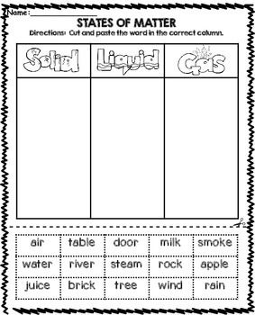 Grade 2 Science, States Of Matter Worksheet, Matter Worksheets, Second Grade Science, 1st Grade Science, First Grade Science, Primary Science, Third Grade Science, Matter Science