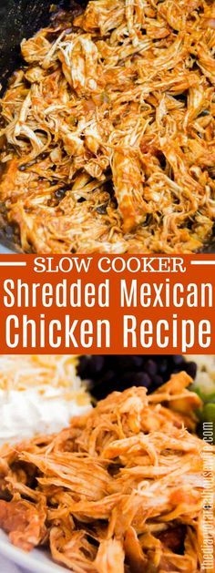 Shredded Mexican Chicken, Shredded Chicken Burrito, Chicken Taco Bowls, Mexican Salad, Mexican Shredded Chicken, Slow Cooker Shredded Chicken, Slow Cooker Chicken Tacos, Mexican Chicken Recipes, Salad Chicken