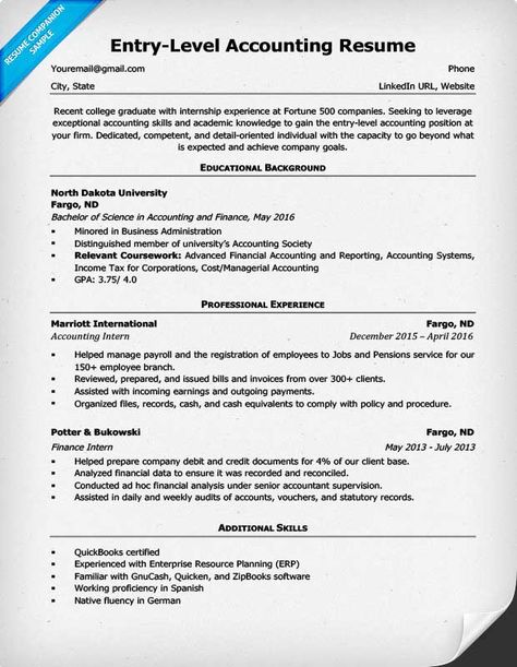 Entry-Level Accounting Resume Example Resume Skills List, Accountant Resume, Internship Resume, Administrative Assistant Resume, Free Resume Examples, Resume No Experience, Accounting Student, Entry Level Resume, Accounting Jobs