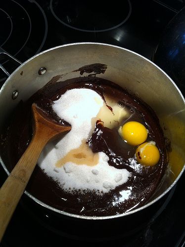 I'd like to try mixing this in my big cast iron pan and put the whole thing in the oven...Recipe: Saucepan Brownies | Frugal Upstate Sauce Pan Brownies, Sauce Pan Cookies, Stove Top Brownies, Frying Pan Cookies, Saucepan Brownies, Pan Brownies, Homemade Brownie Recipe, Homemade Brownie, Brownies From Scratch