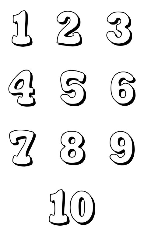 Printable Bubble Writing Numbers 1 10 1 To 10 Numbers Design, Bubble Letter Fonts Numbers, Number Fonts Bubble, 2024 Bubble Letters, Numbers Bubble Letters, Preschool Numbers 1-10, 1 Font Number, How To Write Numbers Fancy, 1 Drawing Number