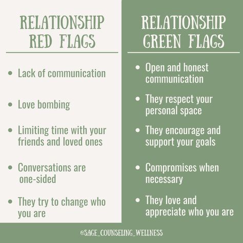 Green Flags In Relationships, Red Flags In A Guy, Red Flags In Relationships, Dating Red Flags, Green Flags, How To Help Nausea, Relationship Red Flags, Premarital Counseling, Relationship Talk