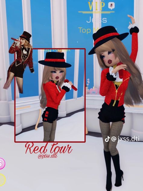 Red Dress Taylor Swift, Taylor Swift Dti Outfit Ideas, Dti Outfits Taylor Swift, Taylor Swift Dress To Impress Outfit, Dti Roblox Taylor Swift, Taylor Swift Dti Fits, Red Dti Outfits, Red Dress To Impress Outfit, Dress To Impress Taylor Swift