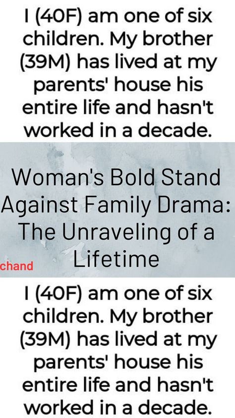 Imagine being in a room full of laughter, holiday cheer, and suddenly, a storm of insults and accusations is hurled at you. This is the reality for a 40-year-old woman, who found herself at the center of a family drama that has spanned decades. The antagonist? Her own brother, a 39-year-old man who has never left their parents' home. The woman, who has fought her own battles with mental health, now faces a choice - to return to the house of conflict or to stand her ground. 💔🏠 Facebook Ads Manager, Family Drama, School Humor, A Storm, Funny Tweets, New Pins, Holiday Cheer, Drama, Parenting