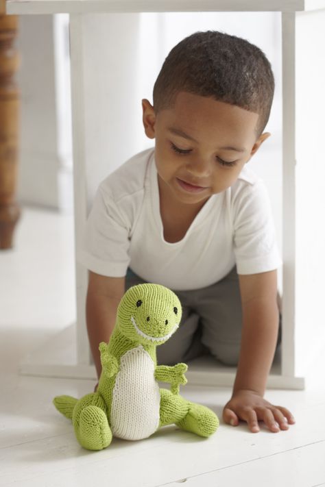 Learn how to knit a dinosaur toy