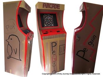 What Can You Make From A Cardboard Box? - Things to Make and Do, Crafts and Activities for Kids - The Crafty Crow Cardboard Arcade Games, Gsa Ideas, Cardboard Arcade, Arcade Games Diy, Lab Week, Steam Projects, Mini Arcade, 80s Theme Party, Holiday Club