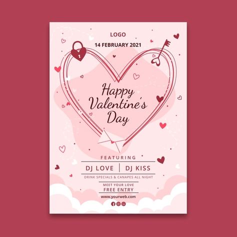 Valentines Day Poster Design, Valentine's Day Poster Design, Poster Valentine, Valentine Poster, Valentine's Day Poster, Valentines Day Poster, Heart Shaped Valentines, Valentine's Card, Simple Designs To Draw