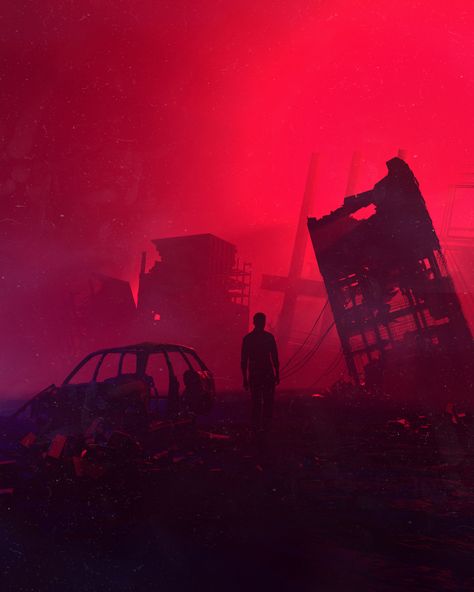 Destruction Aesthetic, Dystopian Aesthetic, Apocalypse Aesthetic, Gato Anime, Cyberpunk Aesthetic, Arte Obscura, Images Esthétiques, Red Sky, Imagine Dragons