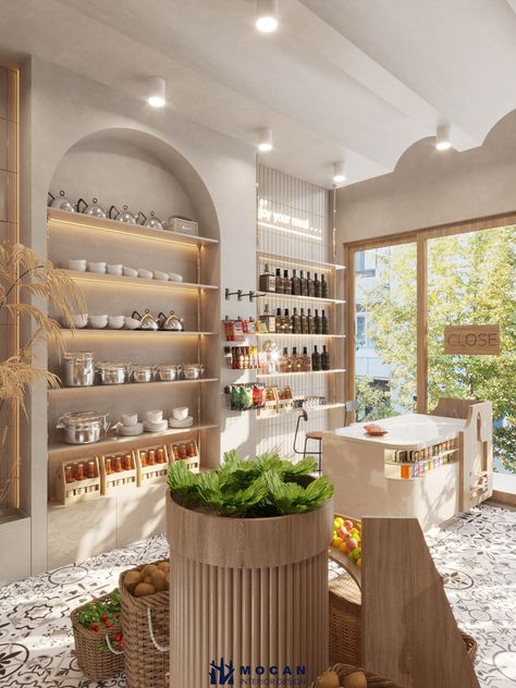 Retail Store Design Ideas, Boutique Shop Interior, Beauty Retail, Milk Store, Display Retail, Retail Store Display, Food Retail, Retail Interior Design, Supermarket Design