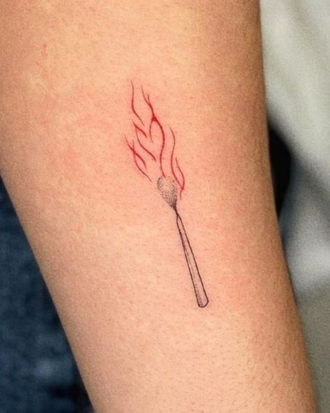 Match And Fire Tattoo, Match Burning Tattoo, Match Drawing Burning, Lover Boy Tattoo, Fire Finger Tattoo, Twin Flame Tattoo Couple, Candle Flame Tattoo, Small Fire Tattoo, Heart Fire Tattoo