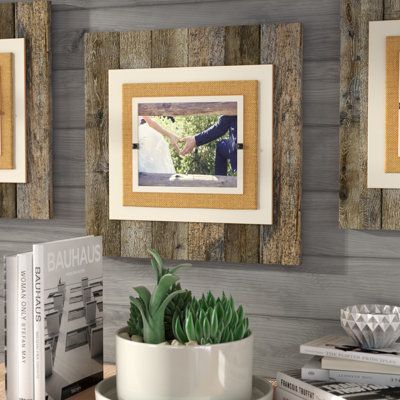 Highlight a photo of your rustic countryside wedding or display a favorite snapshot of your family’s ski vacation with this lovely picture frame. Made in the USA, it showcases a square frame crafted planked wood with grain details and distressed accenting. There is a double mat at the center, and this frame accommodates one 8" x 10", which you can simply slide in. It is individually handcrafted and environmentally friendly. | Union Rustic Brayan Extra Large Single Picture Frame Wood in White/Bro Photo Collage Diy, Picture Frame Wood, Wall Frame Set, Double Picture, Rustic Pictures, Rustic Picture Frames, Picture Frame Colors, Ski Vacation, Beach Frame