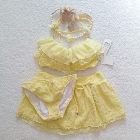 Coquette bikini set NWT lace babydoll fairy swimsuit... - Depop Swimsuit Coquette, Fairy Swimsuit, Gyaru Style, Lace Babydoll, A Skirt, Gyaru, Kids Wear, Baby Dolls, Japan