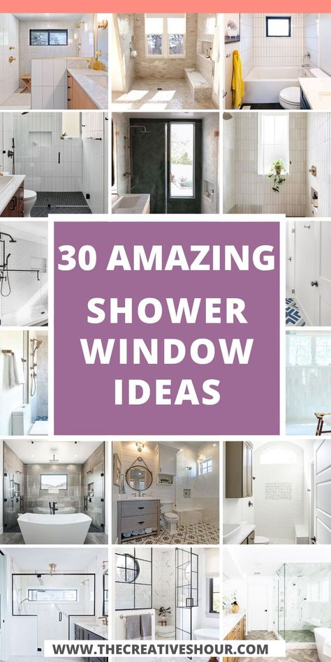 Explore ideas to bring natural light and style into your bathroom. From privacy solutions to design inspirations, discover ways to make your shower window a focal point. Elevate your space with these creative and functional shower window ideas. #BathroomDesign #ShowerWindow #HomeDecor Shower Window Ideas, Shower Windows Ideas, Bathroom Window Decor, Bathroom Windows In Shower, Bathroom Window Privacy, Bathroom Window Coverings, Shower Window, Small Bathroom Window, Window Remodel