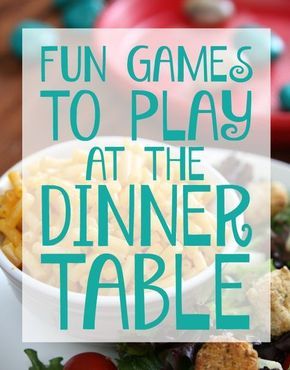 Does your family love to play games together? Then you'll love these fun games to play at the dinner table. Game Night Tables, Essen, Games To Play At A Dinner Party, Dinner Table Activities, Family Dinner Activities, Games For Dinner Parties, Dinner Table Games Families, Games To Play At Dinner Table, Family Table Games