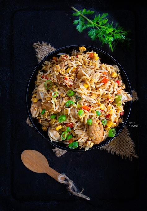 Teriyaki Fried Rice | Video - NISH KITCHEN Indian Fried Rice, Teriyaki Fried Rice, Fried Rice Video, Eggs And Vegetables, Rice Video, Delicious Family Dinners, Asian Rice, Food Doodles, Dinner Prep