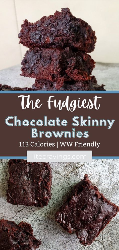 Skinnytaste Brownies, Low Glycemic Index Desserts, Sugar Free Brownies Easy, Sugarless Brownies, Sweet Tooth Craving Healthy, Light Brownies Recipe, Low Cal Brownies, Ww Brownies, Low Sugar Brownies Recipe