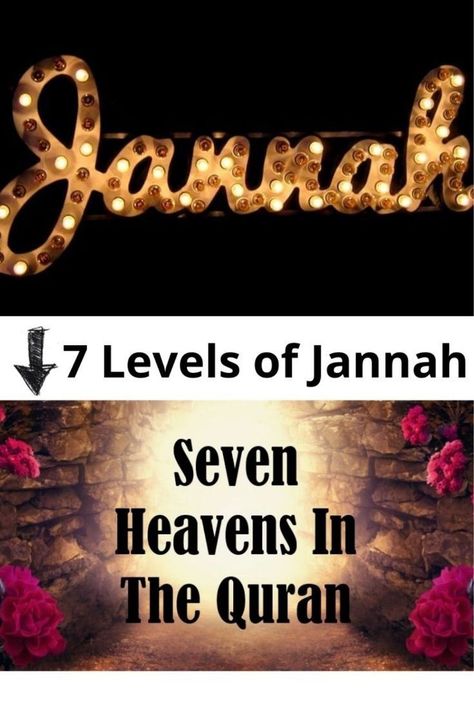 According to the Islam the are 7 Levels of Jannah Levels Of Heaven, Jannah Paradise, Seven Heavens, The Quran, One Wish, Good Deeds, Call Backs, Holy Quran, The Seven