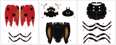 Occupying three sheets of paper , this cute Seven-Spotted Ladybug papercraft is offered by Paper Design Fun , a South Korean website.  Lad... Korean Website, Printable Paper Toys Templates, Paper Toy Printable, Packaging Template Design, Paper Toys Template, Ladybug Party, Packaging Template, Paper Toy, Paw Patrol Party