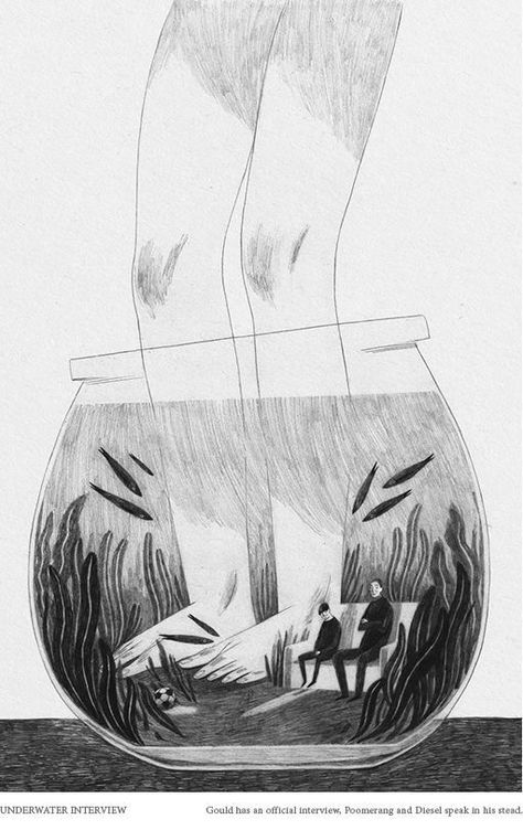 Illustrator and Storyteller Interview #18 Anja Suanj. Illustration art black and white drawing sketch. Poster Grafico, Max Ernst, Rene Magritte, Art Et Illustration, Black And White Drawing, Black And White Illustration, Art And Illustration, Fish Bowl, Salvador Dali