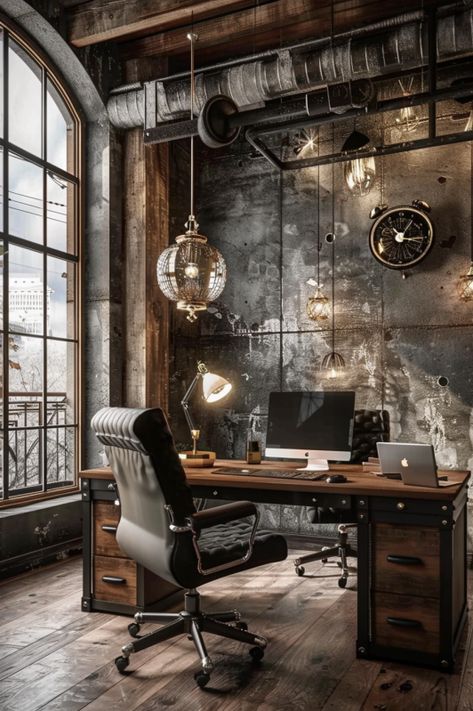 Industrial Glam Home Office