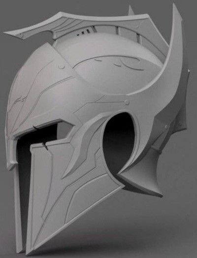 Armor Helmet Drawing, Cool Fantasy Helmet Designs, Fantasy Helmet Design, Armor Helmet Design Concept Art, Knight Helmet Concept Art, Helmet Drawing, Silver Knight, Warrior Helmet, Foam Armor