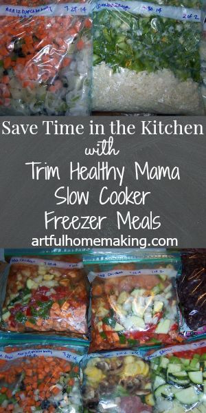 Artful Homemaking: Save Time With Trim Healthy Mama Slow Cooker Freezer Meals! #healthycookingideas,healthyrecipes,saladrecipes,healthymeals,easyrecipes,easyhealthyrecipes,simplerecipes,bestrecipes,cookinglightrecipes,quickeasymeals,quickhealthymeals,healthymealideas,goodrecipes,healthysaladrecipes,easyfoodrecipes,quickeasyrecipes Trim Healthy Momma, Slow Cooker Freezer Meals, Make Ahead Freezer Meals, Healthy Freezer Meals, Trim Healthy Mama Recipes, Freezer Meal Prep, Healthy Slow Cooker, Thm Recipes, Freezer Cooking