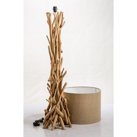 Rosecliff Heights Modern 53.75" Floor Lamp & Reviews | Wayfair.ca Whimsical Lamp, Driftwood Flooring, Kitchen Roll, Container Store, Diy Lamp, All Of Us, Outdoor Living Space, Modern Home, Natural Materials